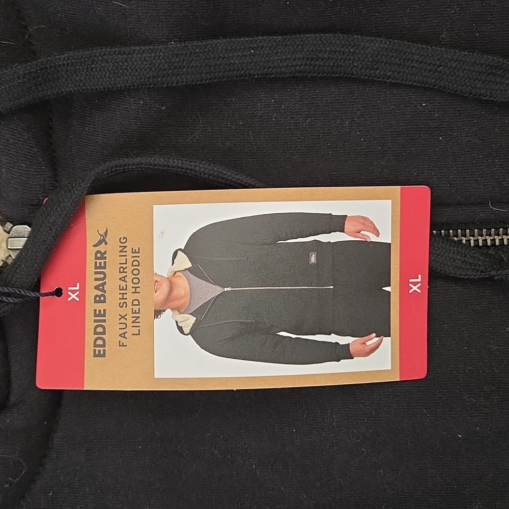 Eddie Bauer Faux Shearling Lined Hoodie - Picture 3 of 5
